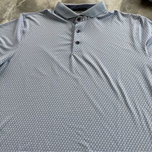Greyson Men’s geometric Golf Polo XXL Light Blue and White